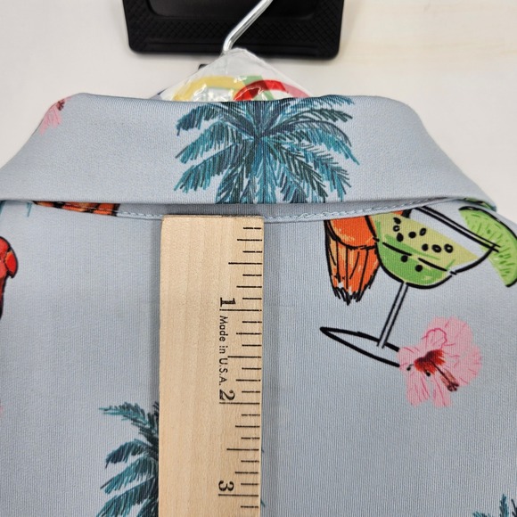 Waggle‎ Polo Shirt Mens Small Birds Margaritas AOP Golf Performance Short Sleeve - Picture 9 of 10